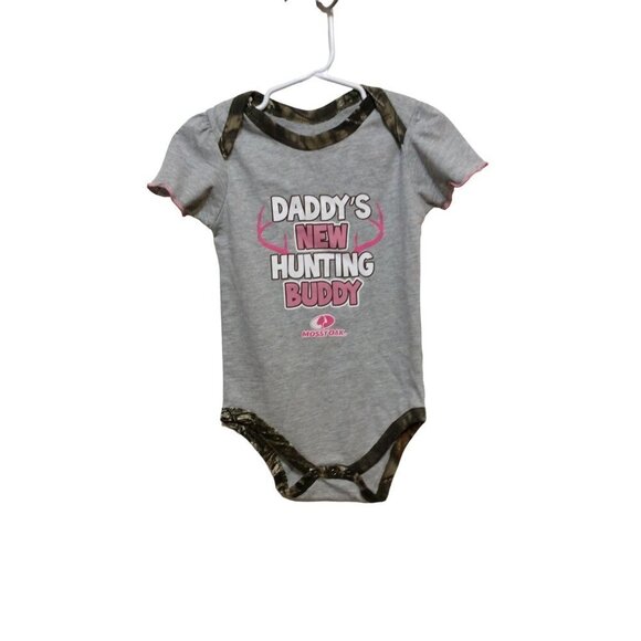 Mossy Oak Girls One Piece Daddy's New Hunting Buddy Size 24 Months Gray - Picture 1 of 3